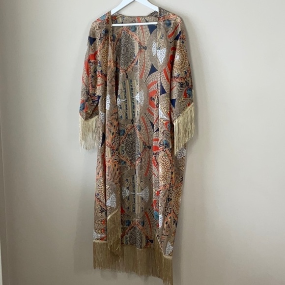 Jackets & Blazers - Tan multi color kimono